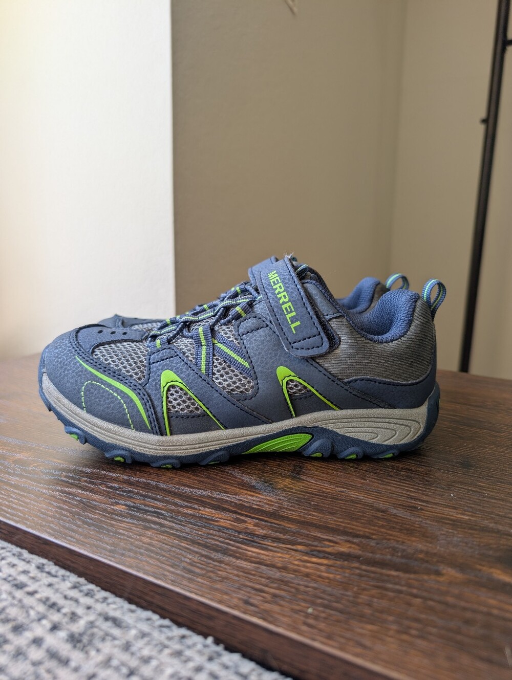 Merrell Trail Chaser Blue Lime Green Gray Hiking Outdoor Shoes